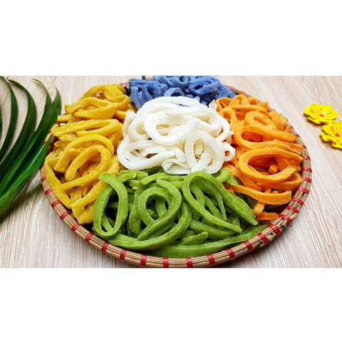 Candied Coconut Ribbons Mix 4 Color (Mứt Dừa Non Miếng 4 Màu) - 500g