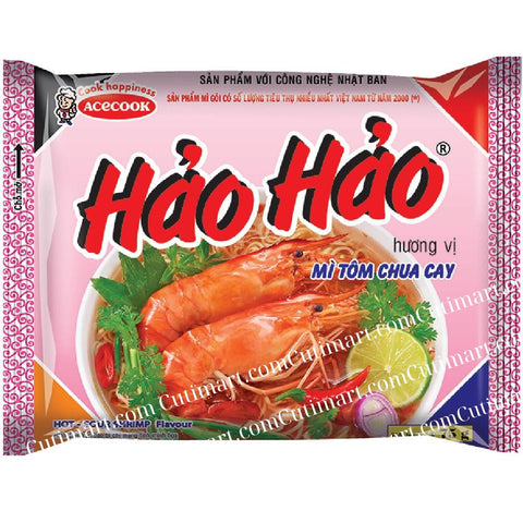 Acecook Hao Hao Vietnam Instant Noodles Spicy Shrimp (1Box/30 Bags)