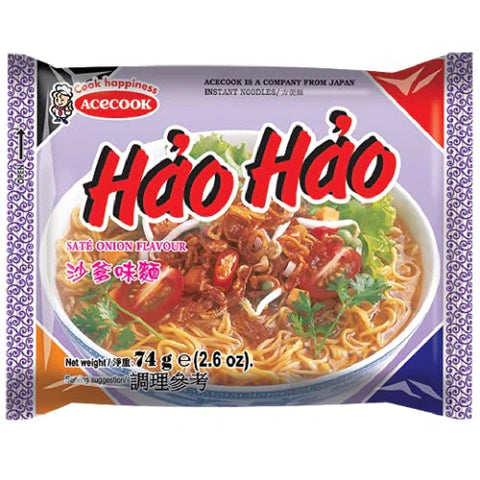 Acecook Hao Hao Instant Noodles - Sate Onion Flavor (Mì Hảo Hảo Sa Tế Hành)(1Box/30 Bags)