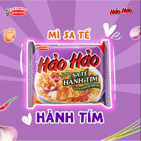 Acecook Hao Hao Instant Noodles - Sate Onion Flavor (Mì Hảo Hảo Sa Tế Hành)(1Box/30 Bags)