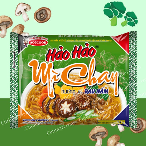 Acecook Hao Hao Vietnam Vegetarian Instant Noodles (Mì Chay) (1Box/30 Bags) - 2.6 Oz