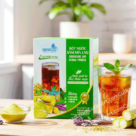 Benus Cream Sugarcane and Herbal Powder (Bột Nước Sâm Mía Lau) - 100g / 3.52oz