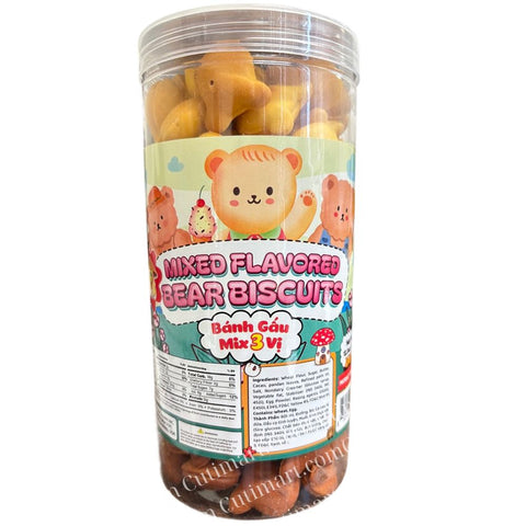 Smile Mixed Flavor Bear Biscuits (Bánh Gấu Mix 3 Vị) - 350g / 12.3oz