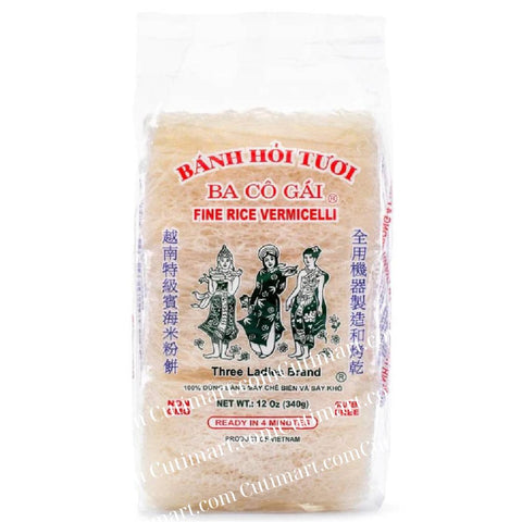 Three Ladies Fine Rice Vermicelli (Bánh Hỏi Tươi) 12 oz