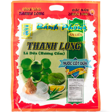 Thanh Long Rice Paper in Pandan Flavor (Bánh Phồng Nước Cốt Dừa Lá Dứa) 11.2oz