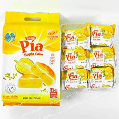 Banh Pia Tan Hue VIen Hopia Cakes, Mungbean - Durian Flavor, 12 count