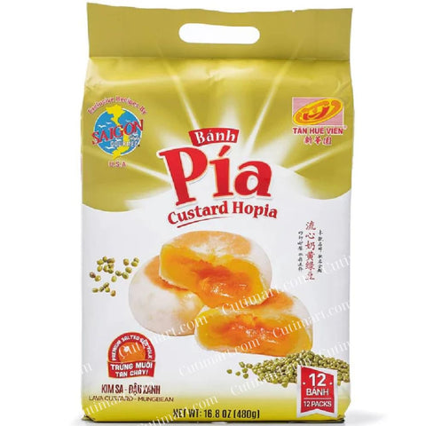 Banh Pia Tan Hue Vien Custard Hopia Cake Lava Mung Bean (Bánh Pía Kim Sa Đậu Xanh)