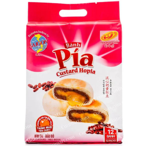 Banh Pia Tan Hue Vien Custard Hopia Cake Lava Red Bean (Bánh Pía Kim Sa Đậu Đỏ)