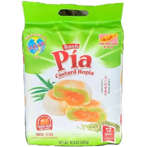 Banh Pia Tan Hue Vien Hopia Cake Melted Salted Egg Yolk - Panda Flavor (Kim Sa Lá Dứa)