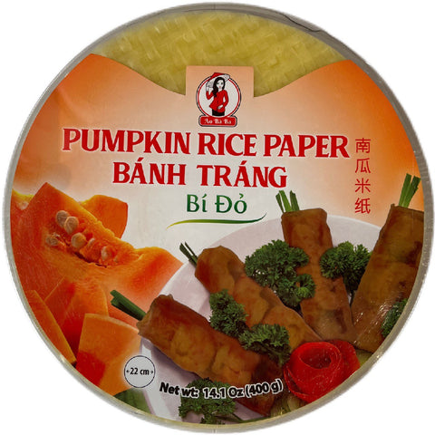Ao Ba Ba Brand Pimpkin Rice Paper (Bánh Tráng Bí Đỏ) 22cm 14.1 oz