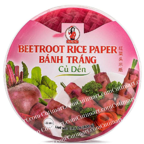 Ao Ba Ba Brand Beetroot Rice Paper (Bánh Tráng Củ Dền) 22cm 14.1 oz