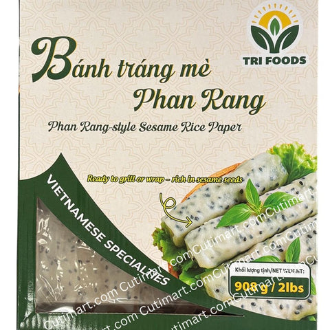 TriFoods Phan Rang Style Sesame Rice Paper (Bánh Tráng Mè Phan Rang) - 908g / 2lbs