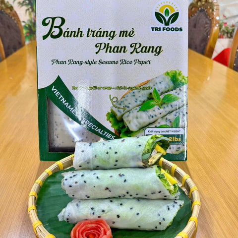 TriFoods Phan Rang Style Sesame Rice Paper (Bánh Tráng Mè Phan Rang) - 908g / 2lbs