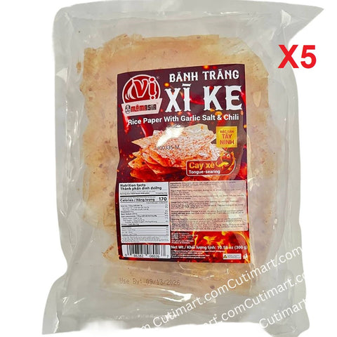 Mamasia Rice Paper With Garlic Salt & Chili (Bánh Tráng Xì Ke) - 300g / 10.58oz
