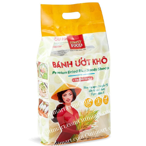 SIMPLY FOOD Premium Dried Rice Noodle Sheets (Bánh Ướt Khô) - 16 Oz