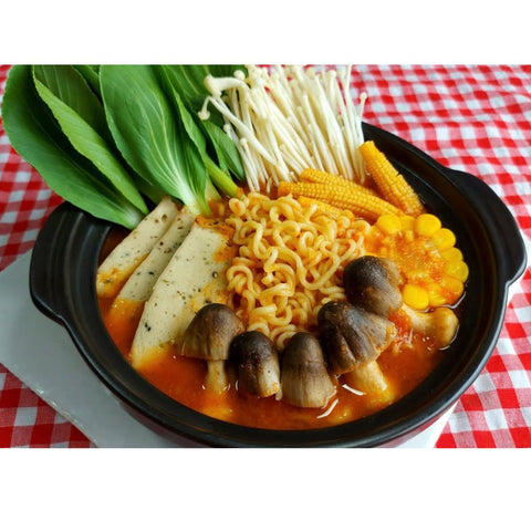 Binh Tay La Bo De Vegetarian Instant Noodles Hot and Sour Mushroom Flavor (Mì Chay Chua Cay Lá Bồ Đề) - Pack 10