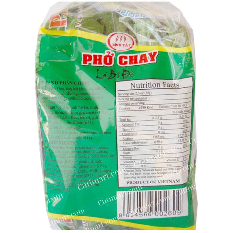 Binh Tay La Bo De Vegetarian Instant Rice Noodles (Phở Chay Lá Bồ Đề) - Pack 10