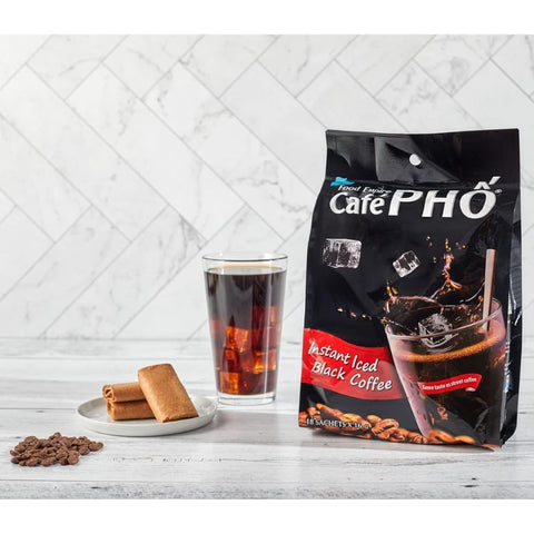 Cafe Pho Instant Iced Black Coffee (Cà Phê Đen Đá) - 16g - (9 Sachets/Box)