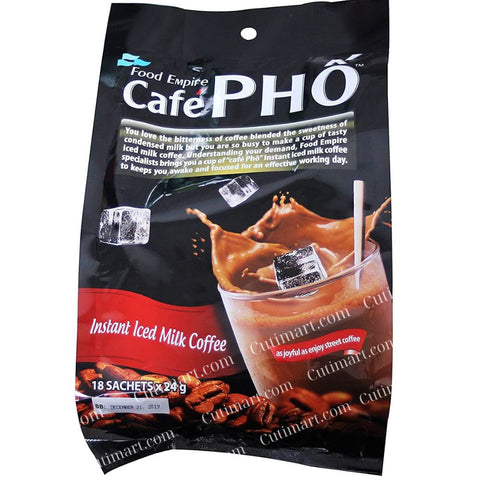 Cafe Pho Vietnamese 3in1 Instant Iced Milk Coffee (Cà Phê Sữa Đá) - 24g - 18 sachets