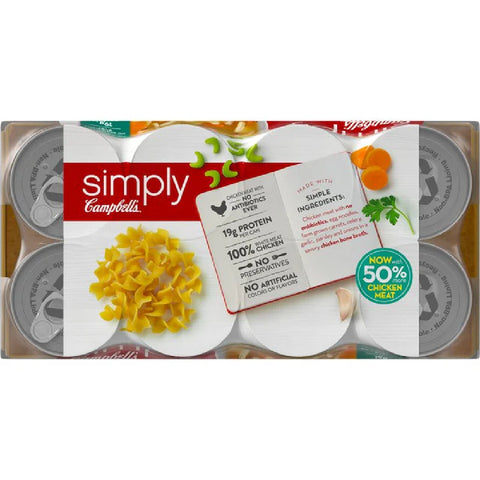 Campbell's Simply Chicken Noodle Soup, 18.6 Oz Can - Pack 8
