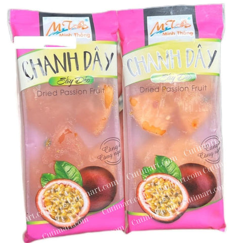 Minh Thong Dried Passion Fruit Snacks With Chili (Mứt Chanh Dây Muối Ớt) - 17.6 Oz