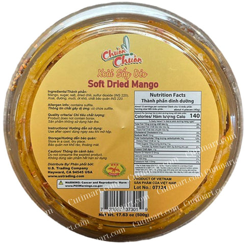 Chuon Chuon Soft Dried Chili Mango Flower Shape (Xoài Sấy Dẻo Muối Ớt Xếp Hoa) - 500g
