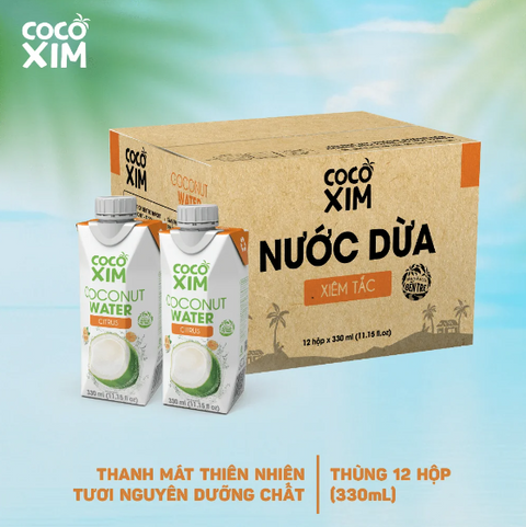 Cocoxim Coconut Water Citrus (Nước Dừa Tắc) - 11.15 Fl Oz