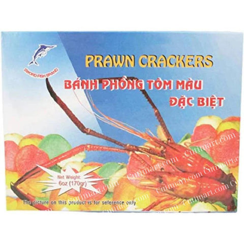 Sword Fish Brand Color Prawn Crackers Uncooked (Bánh Phồng Tôm Màu)6oz