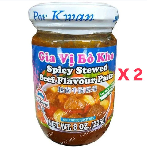 Por Kwan Spicy Stewed Beef Flavor Paste(Gia Vị Bò Kho)-8oz