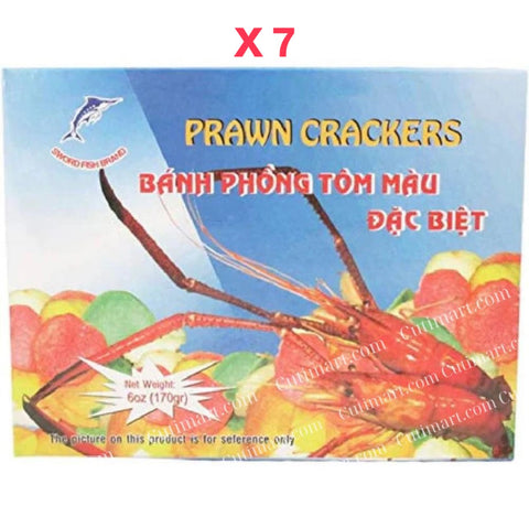 Sword Fish Brand Color Prawn Crackers Uncooked (Bánh Phồng Tôm Màu)-6oz