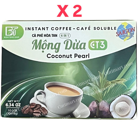 Ben Tre Corp Instant Coffee Coconut Pearl (Cà Phê Hoà Tan Mộng Dừa) - 6.34oz