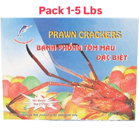 Sword Fish Brand Color Prawn Crackers Uncooked (Bánh Phồng Tôm Màu)-6oz