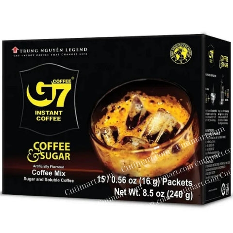 G7 2-in-1 Coffee & Sugar (Cà Phê Đen 2-Trong-1 G7) - 15 Packets