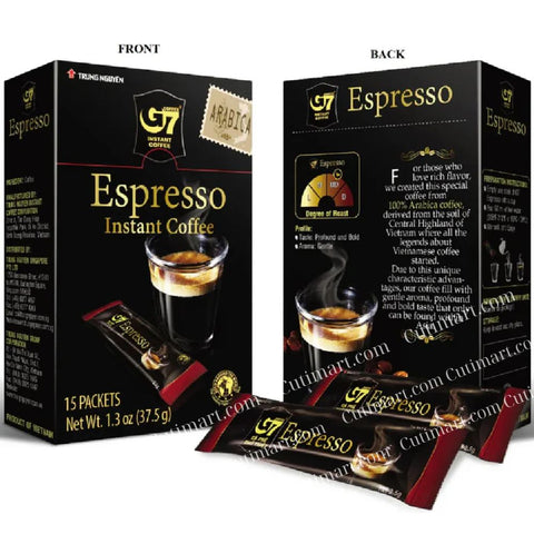 G7 Espresso Instant Coffee (Cà Phê Đen Espresso G7) - 15 Sachets