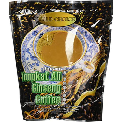 Gold Choice Instant Tongkat Ali Ginseng Coffee, 0.7 oz- 20 sachets