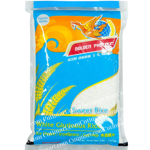 Golden Phoenix Thai Sweet Rice - Premium Sticky Rice (Gạo Nếp Thái) 5 Lbs