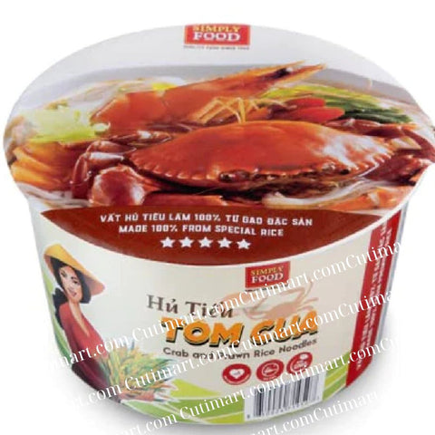 SIMPLY FOOD Instant Crab and Prawn Rice Noodles (Hủ Tiếu Tôm Cua) - Pack 9