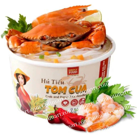 SIMPLY FOOD Instant Crab and Prawn Rice Noodles (Hủ Tiếu Tôm Cua) - Pack 9