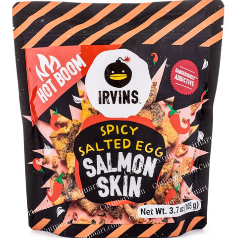 IRVINS Salted Egg Spicy "Hot Boom" Salmon Skin Chips Crisps-105g