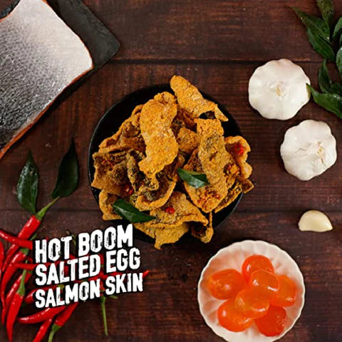 IRVINS Salted Egg Spicy "Hot Boom" Salmon Skin Chips Crisps-105g - Cutimart