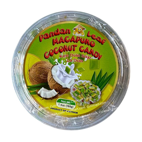 Smile Pandan Leaf Macapuno Coconut Candy (Kẹo Dừa Sáp Lá Dứa) - 5.8 oz