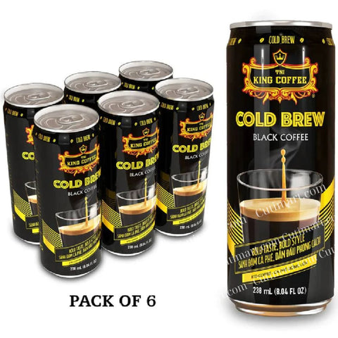 King Coffee Ready to Drink Instant Cold Brew/Strong, Cà Phê Đen Đá 8.04 Fl Oz Can
