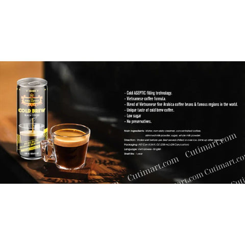 King Coffee Ready to Drink Instant Cold Brew/Strong, Cà Phê Đen Đá 8.04 Fl Oz Can