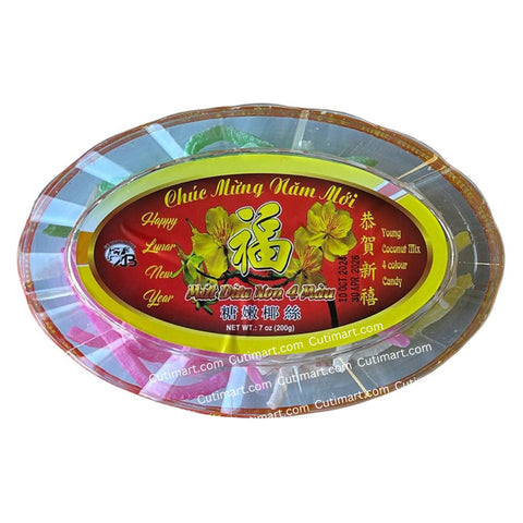 AB Young Coconut Mix 4 Color Candy (Mứt Dừa Non Sợi 4 Màu) - 200g