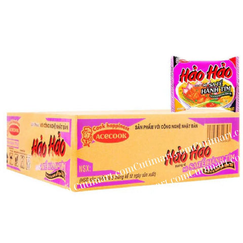 Acecook Hao Hao Instant Noodles - Sate Onion Flavor (Mì Hảo Hảo Sa Tế Hành)(1Box/30 Bags)