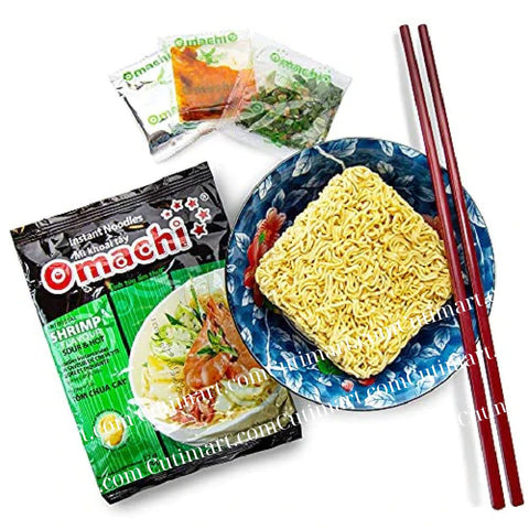 Omachi Instant Noodles-Hot & Sour Shrimp Flavor (Mì Omachi Tôm Chua Cay)- 2.7 oz