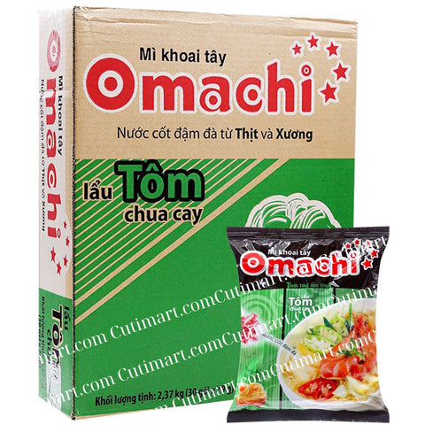 Omachi Instant Noodles-Hot & Sour Shrimp Flavor (Mì Omachi Tôm Chua Cay)- 2.7 oz