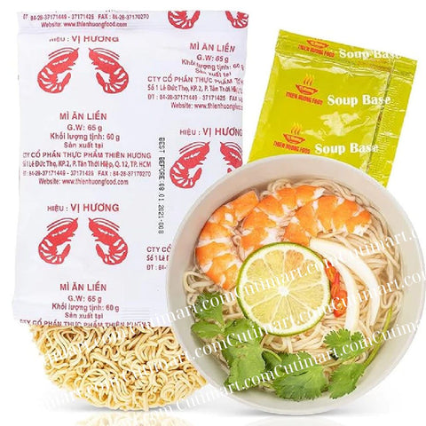 Vi Huong Two Shrimp Instant Noodles - Shrimp Flavor (Mì Vị Hương Tôm) - Pack 10