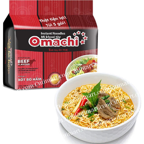 Omachi Instant Noodles - Beef Stew Flavor (Mì Omachi Xốt Bò Hầm) - 2.7 oz