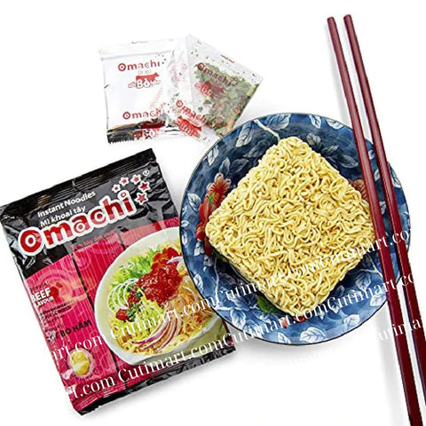 Omachi Instant Noodles - Beef Stew Flavor (Mì Omachi Xốt Bò Hầm) - 2.7 oz